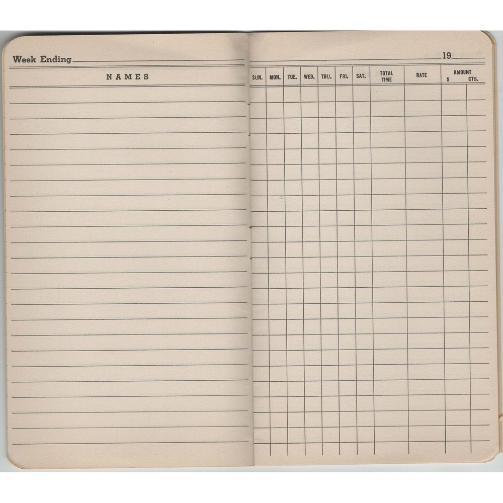 Vintage Gold Bond Time Book National Gypsum Company Pocket Ledger Plastering - Picture 4 of 4